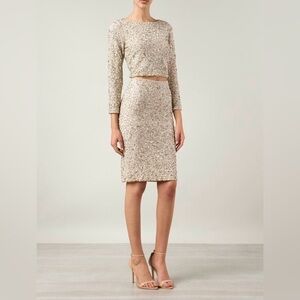 Alice + Olivia Lacey Beaded Top and Ramos Beaded Embellished Pencil Skirt